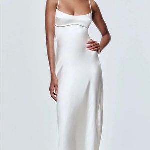 Viral Zara satin effect cut out dress